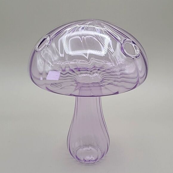 Purple Mushroom Shape Glass Terrarium Bud Vase, NWOT - Picture 3 of 4